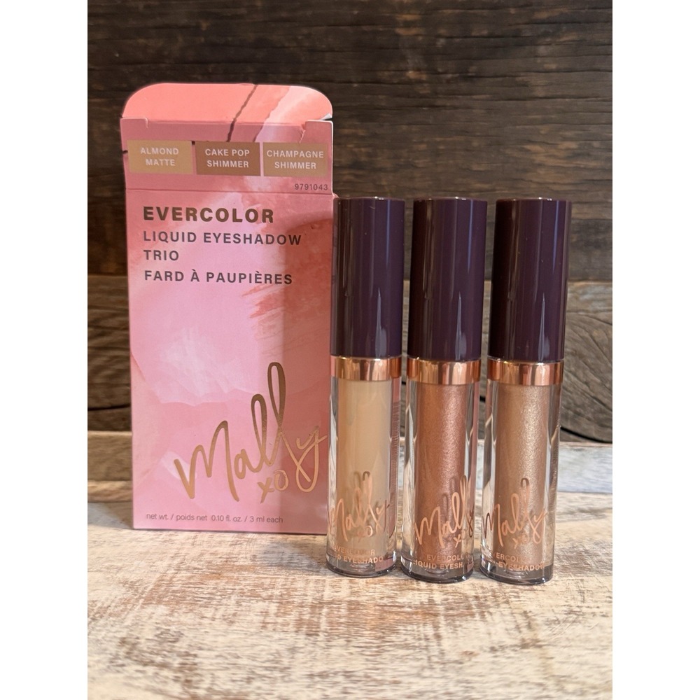 Mally Evercolor Liquid Eyeshadow Trio Almond Matte, Cake‎ Pop Shimmer, Champagne